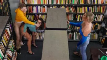Sneaky Librarian Gets College Cock